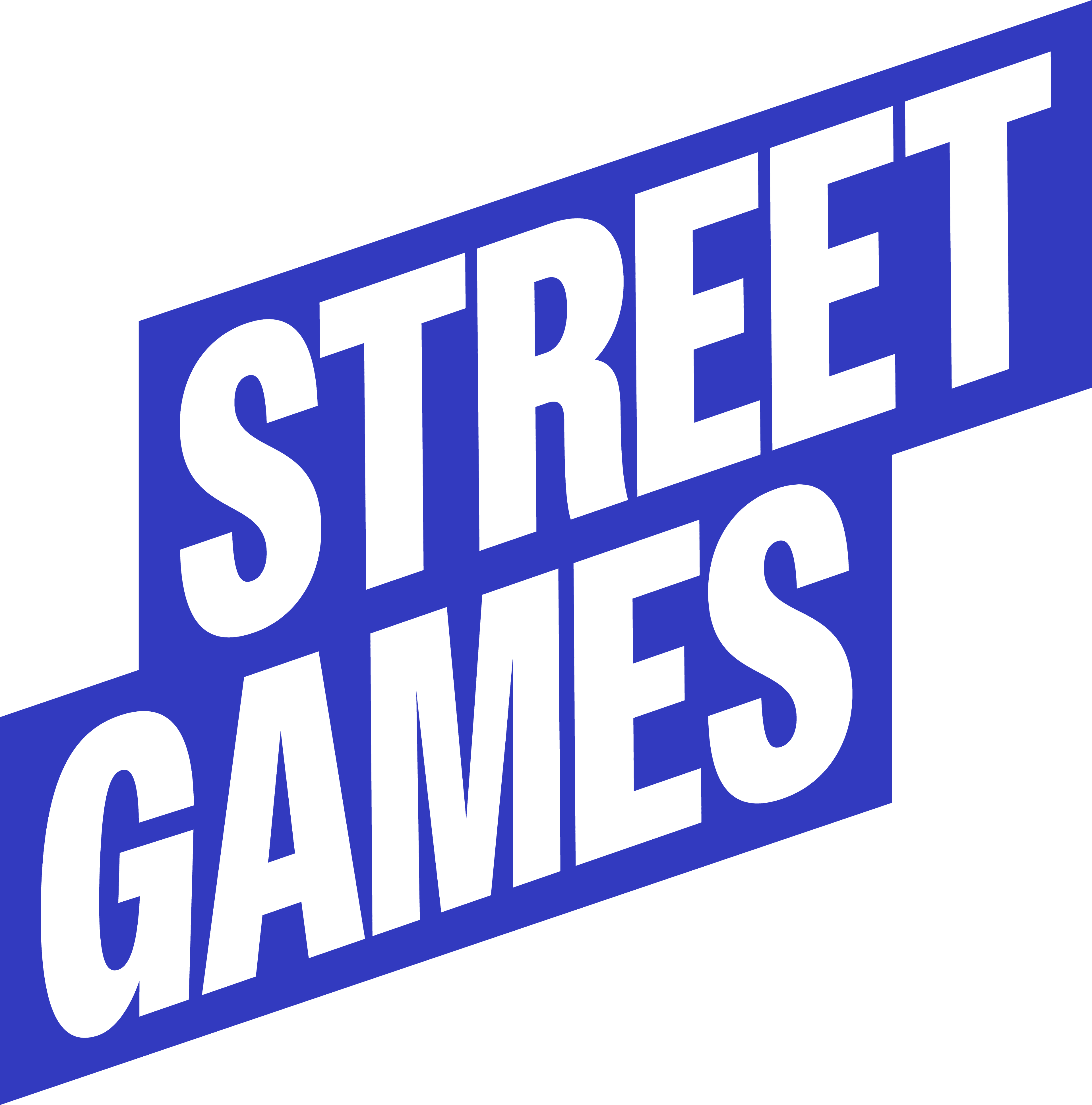 The words Street Games in uppercase blue bold lettering